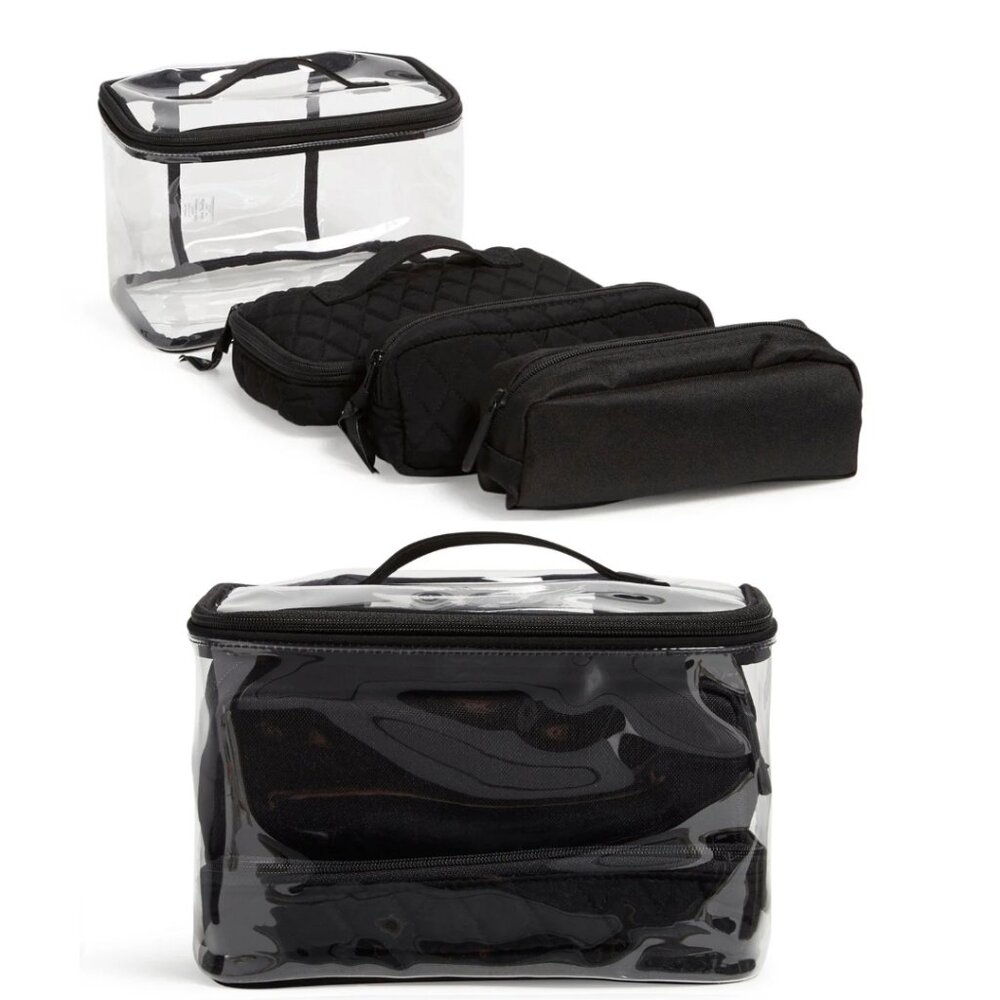 Vera Bradley 4 Piece Cosmetic Organizer Set - Black
